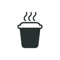 kaffe, te kopp ikon i platt stil. kaffe råna vektor illustration på vit isolerat bakgrund. dryck företag begrepp.