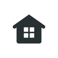 Haus Gebäude Symbol im eben Stil. Zuhause Wohnung Vektor Illustration auf Weiß isoliert Hintergrund. Haus Wohnung Geschäft Konzept.