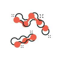 Vektor Karikatur DNA Symbol im Comic Stil. Medizin Molekül Konzept Illustration Piktogramm. DNA Geschäft Spritzen bewirken Konzept.