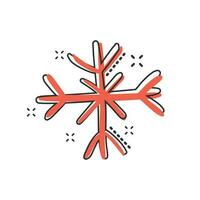 Vektor Cartoon handgezeichnete Schneeflocke-Symbol im Comic-Stil. Schneeflocke Skizze Doodle Illustration Piktogramm. handgezeichnetes winterweihnachtsgeschäft splash effekt konzept.