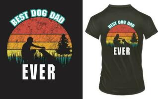 bester Hundevater aller Zeiten T-Shirt-Design vektor