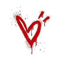 sprühen gemalt Graffiti Herz Zeichen im rot Über Weiß. Liebe Herz Symbol. isoliert auf Weiß Hintergrund. Vektor Illustration