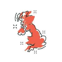 vektor tecknad serie bra storbritannien Karta ikon i komisk stil. bra storbritannien tecken illustration piktogram. kartografi Karta företag stänk effekt begrepp.