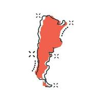 vektor tecknad serie argentina Karta ikon i komisk stil. argentina tecken illustration piktogram. kartografi Karta företag stänk effekt begrepp.
