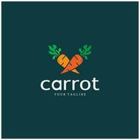 Karotte Illustration kreativ Design Karotte landwirtschaftlich Produkt Logo Symbol, Karotte wird bearbeitet, Bauern Markt, Vektor