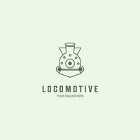 Lokomotive Reise Logo Linie Kunst minimalistisch Design Urlaub vektor