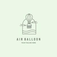 Luft Ballon Vektor Logo Jahrgang minimalistisch Symbol Himmel