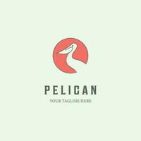 Pelikan Logo minimalistisch Design Linie Kunst Symbol Tier vektor