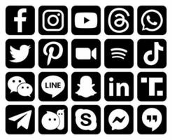 samling av ny populär social media ikon. Facebook, Instagram, Youtube, sanning, trådar, Tick tack, Pinterest, whatsapp, Twitter, och Mer. redaktionell logotyp grafisk. vektor
