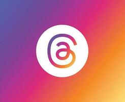 Fäden durch instagram Logo Symbol Weiß Meta Sozial Medien Design Vektor Illustration mit Gradient Hintergrund