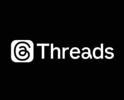 Fäden durch instagram Symbol Logo mit Name Weiß Meta Sozial Medien Design Vektor Illustration mit schwarz Hintergrund