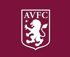 aston villa klubb logotyp vit symbol premiärminister liga fotboll abstrakt design vektor illustration med rödbrun bakgrund