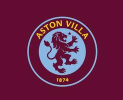 aston villa klubb logotyp symbol premiärminister liga fotboll abstrakt design vektor illustration med rödbrun bakgrund