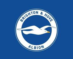 Brighton klubb logotyp symbol premiärminister liga fotboll abstrakt design vektor illustration med blå bakgrund
