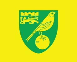 norwich stad klubb symbol vit logotyp premiärminister liga fotboll abstrakt design vektor illustration med gul bakgrund