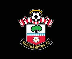 Southampton klubb logotyp symbol premiärminister liga fotboll abstrakt design vektor illustration med svart bakgrund