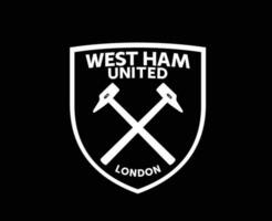 väst skinka förenad klubb logotyp vit symbol premiärminister liga fotboll abstrakt design vektor illustration med svart bakgrund