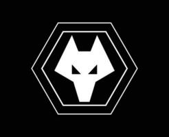 Wolverhampton Wanderer Verein Logo Symbol Weiß Premier Liga Fußball abstrakt Design Vektor Illustration mit schwarz Hintergrund