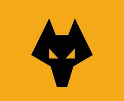 wolverhampton vandrare klubb symbol svart logotyp premiärminister liga fotboll abstrakt design vektor illustration med orange bakgrund