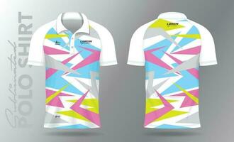 Sublimation Polo Hemd Attrappe, Lehrmodell, Simulation Vorlage Design zum Badminton Jersey, Tennis, Fußball, Fußball oder Sport Uniform vektor