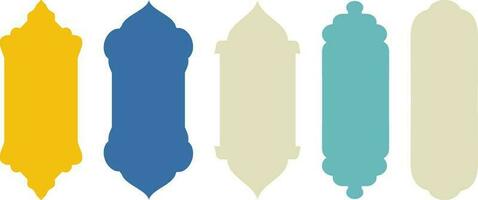 einstellen von farbig und Weiß Silhouetten von islamisch windows.arab Rahmen set.ramadan kareem simbol Symbol. vektor