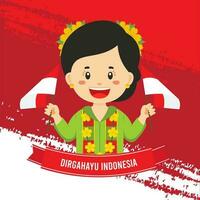 Indonesiens självständighetsdag med karaktär vektor
