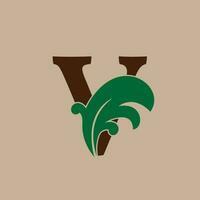 Brief v Blumen- Initiale Vektor Logo Design zum Mode und Luxus Lebensstil Marke