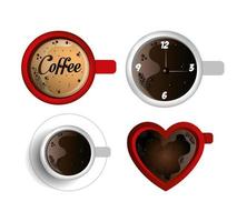 Reihe von köstlichen Kaffeesymbolen vektor