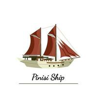 pinisi Schiff von Indonesien vektor