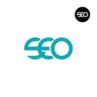 brev seo monogram logotyp design vektor