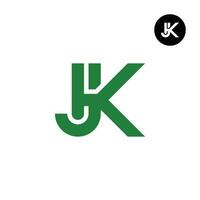 brev jk monogram logotyp design vektor