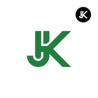 Brief jk Monogramm Logo Design vektor