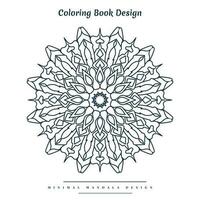 minimal Mandala Färbung Seite mit Natur inspiriert Elemente vektor