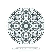 minimal Mandala Färbung Seite mit Natur inspiriert Elemente vektor