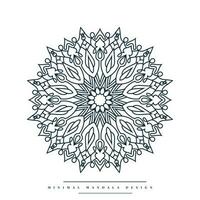 minimal Mandala Färbung Seite mit Natur inspiriert Elemente vektor