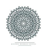 minimal Mandala Färbung Seite mit Natur inspiriert Elemente vektor