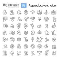 reproduktiv Wahl linear Symbole Satz. Mensch Schwangerschaft. Sozial Ausgabe. Gut Sein. reproduktiv Rechts. Profi Auswahl. anpassbar dünn Linie Symbole. isoliert Vektor Gliederung Illustrationen. editierbar Schlaganfall