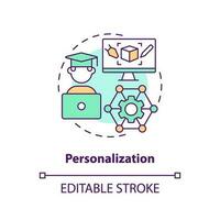 2d Mehrfarbig Symbol Darstellen Personalisierung im ai, isoliert Vektor Illustration, Innovation im Bildung.