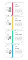 MwSt Operationen Infografik Diagramm Design Vorlage. finanziell Beachtung Management. editierbar Infochart mit Symbole. Anleitung Grafik mit Schritt Reihenfolge. visuell Daten Präsentation vektor