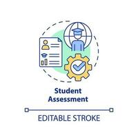 Schüler Bewertung Konzept Symbol. Bildung zum global Staatsbürgerschaft. Wirksam Lehren abstrakt Idee dünn Linie Illustration. isoliert Gliederung Zeichnung. editierbar Schlaganfall vektor