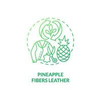 Ananas Fasern Leder Grün Gradient Konzept Symbol. Pina Stoff. vegan Kleidung. Pflanze basierend Material Idee dünn Linie Illustration. isoliert Gliederung Zeichnung vektor