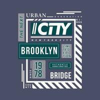 Brooklyn-Textrahmen-Grafikdesign, Typografievektor, Illustration, für Druckt-shirt, cooler moderner Stil vektor