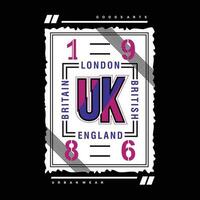 London förenad rike grafisk typografi vektor, t skjorta design, illustration, Bra för tillfällig stil vektor