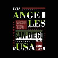 los angeles san Diego förenad stater grafisk typografi vektor, t skjorta design, illustration, Bra för tillfällig stil vektor