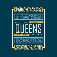 drottningar ny york stad grafisk, typografi design, mode t skjorta, vektor illustration