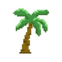 Kokosnuss Baum Pixel Kunst auf Weiß Hintergrund vektor