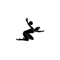 Ball rhythmisch Gymnastik eben Sihouette Vektor. rhythmisch Gymnastik weiblich Athlet schwarz Symbol auf Weiß Hintergrund. vektor