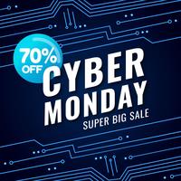 Cyber ​​Monday Banner mit futuristischem Hintergrund vektor