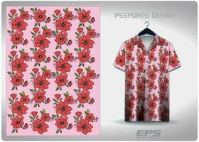 Vektor hawaiisch Hemd Hintergrund Bild.Hibiskus und Schmetterling Muster Design, Illustration, Textil- Hintergrund zum hawaiisch Hemd, Trikot hawaiisch Hemd