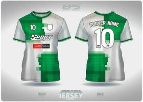 eps Jersey Sport Hemd Vektor.grün und Weiß Collage Muster Design, Illustration, Textil- Hintergrund zum runden Hals Sport T-Shirt, Fußball Jersey Hemd vektor